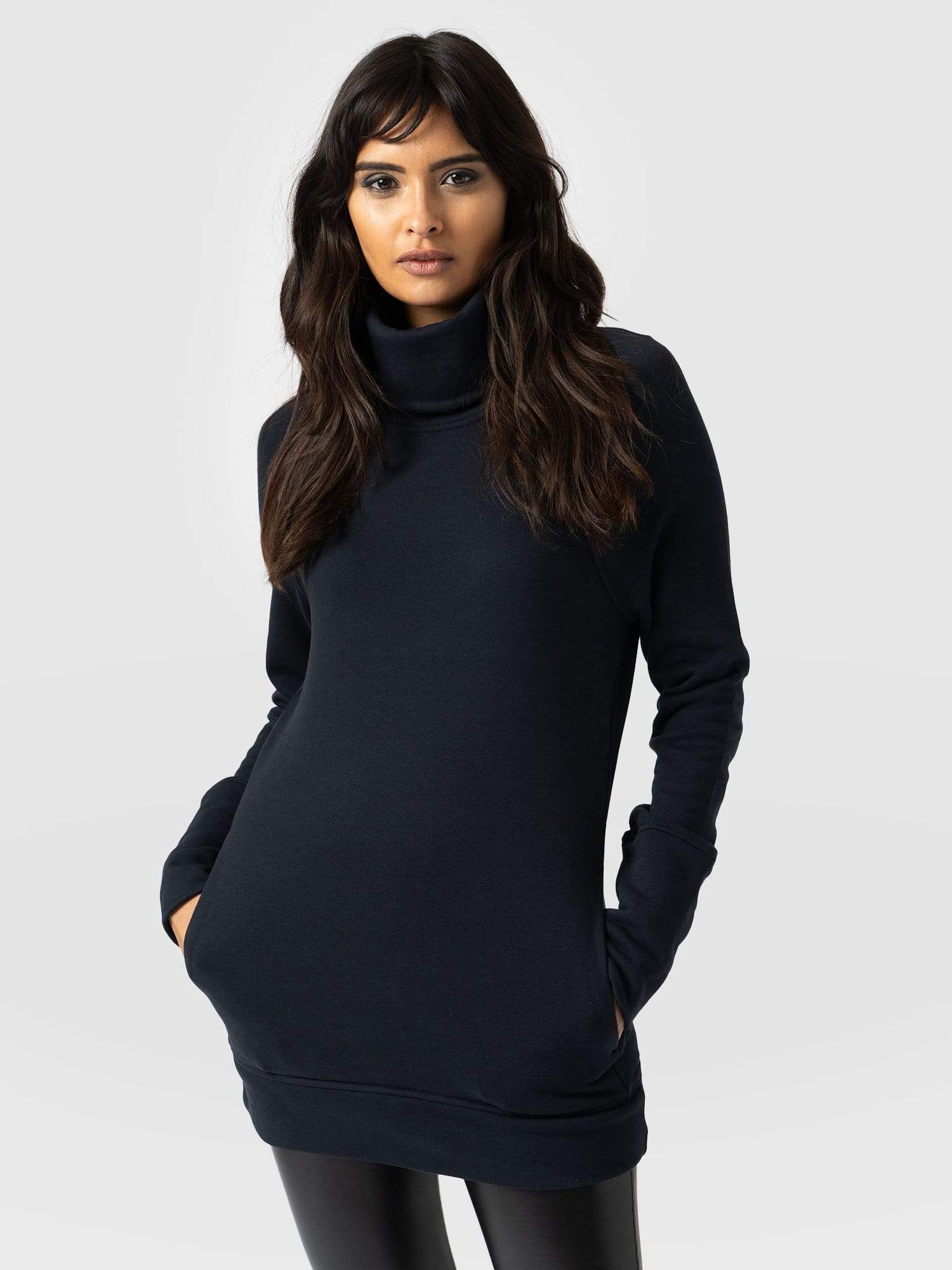 Cotton Roll Neck - Navy